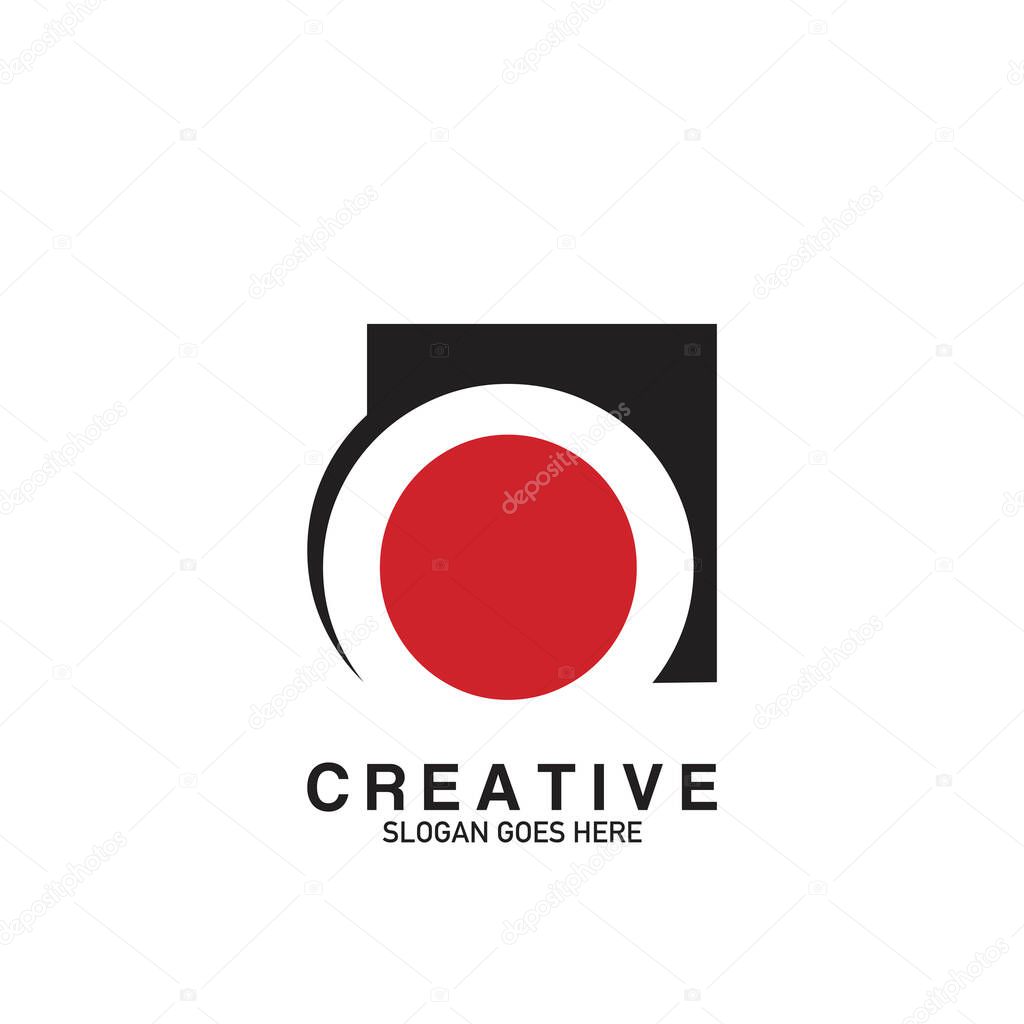 Creative Negative Space Letter O Modern Business Logo Vector Design Template.