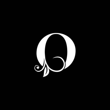 Lüks Mektup O Çiçek Yaprak Logo Simgesi, marka kimliği için klas monogram vektör tasarımı konsepti