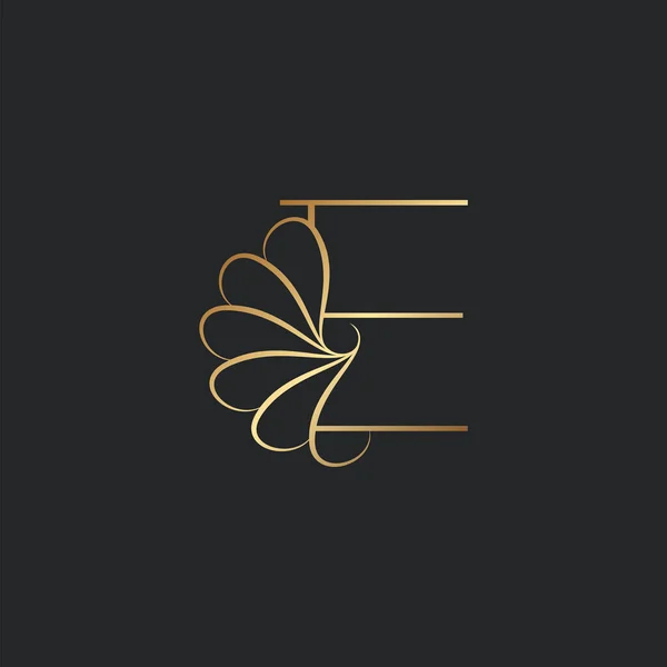 Modern Golden Luxury Letter Logo Elegant Alphabet Vector Nature Flower — стоковий вектор