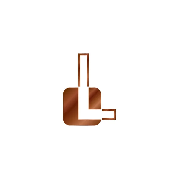 Abstrakcyjny Zarys Techno List Logo Wektor Szablon Projektu Negatywną Literą — Wektor stockowy