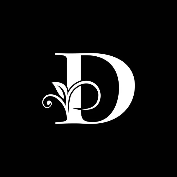 Розкішний Лист Квітковий Лист Логотип Значок Класична Монограма Векторна Концепція — стоковий вектор