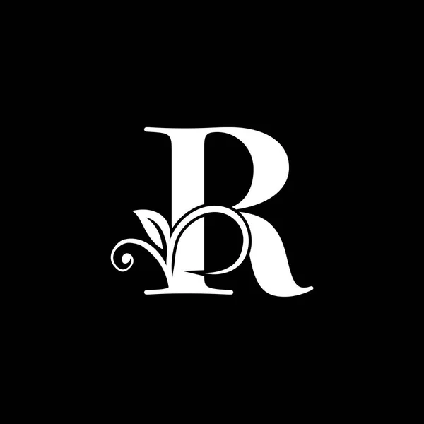 Luxus Buchstabe Rfloral Leaf Logo Icon Elegante Monogramm Vektor Designkonzept — Stockvektor
