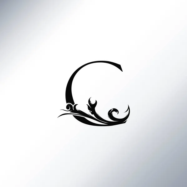 Art Deco Luxury Letter Logo Bloemenmonogram Mooi Alfabet Lettertype Art — Stockvector