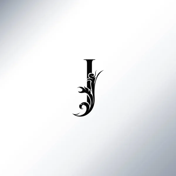Art Deco Luxo Letra Logotipo Monograma Floral Bela Fonte Alfabeto —  Vetores de Stock