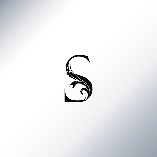 Logotipo Art Deco Luxury Letter Monograma Floral Hermosa Fuente Alfabeto — Vector de stock