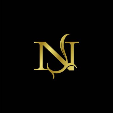 Minimalist Altın Harf Logosu, Lüks Alfabe Vektör Tasarım Biçimi.