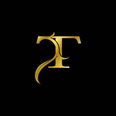 Minimalist Altın T Harfi Logosu, Lüks Alfabe Vektör Tasarım Biçimi.