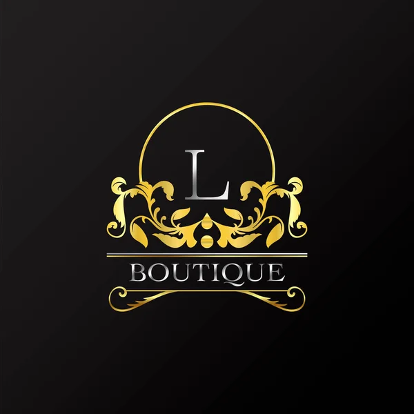 Stylowe Pełne Wdzięku Logo Golden Luxury Elegancki Wzór Wektora Wykonany — Wektor stockowy