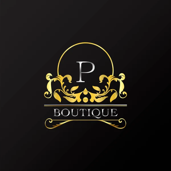 Stijlvol Graceful Golden Luxury Logo Elegantie Vector Template Gemaakt Van — Stockvector