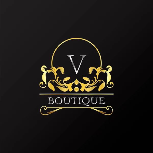 Elegante Graceful Golden Luxury Logo Plantilla Vector Elegancia Hecha Amplio — Archivo Imágenes Vectoriales