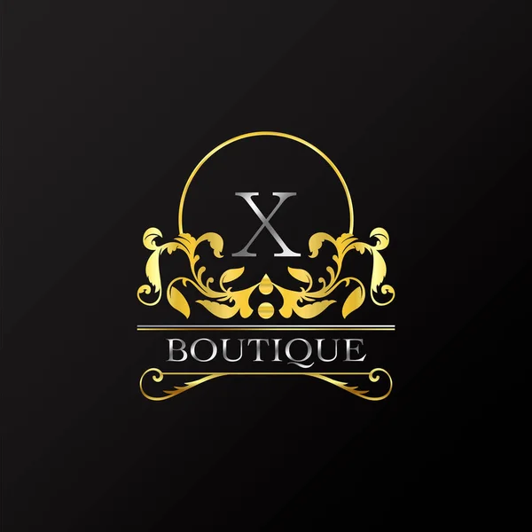 Stijlvol Graceful Golden Luxury Logo Elegantie Vector Template Gemaakt Van — Stockvector