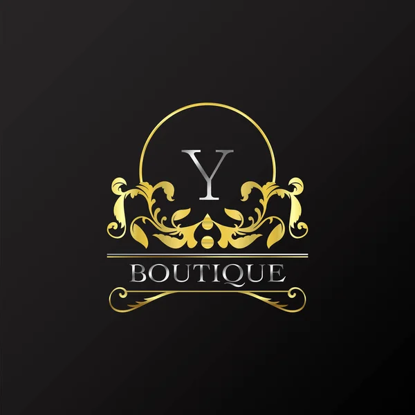 Elegante Graceful Golden Luxury Logo Plantilla Vector Elegancia Hecha Amplio — Archivo Imágenes Vectoriales