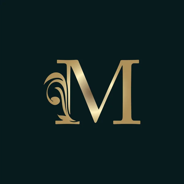 Golden Heraldic Letter Logo Luxury Floral Alphabet Vector Design Style — Stock Vector