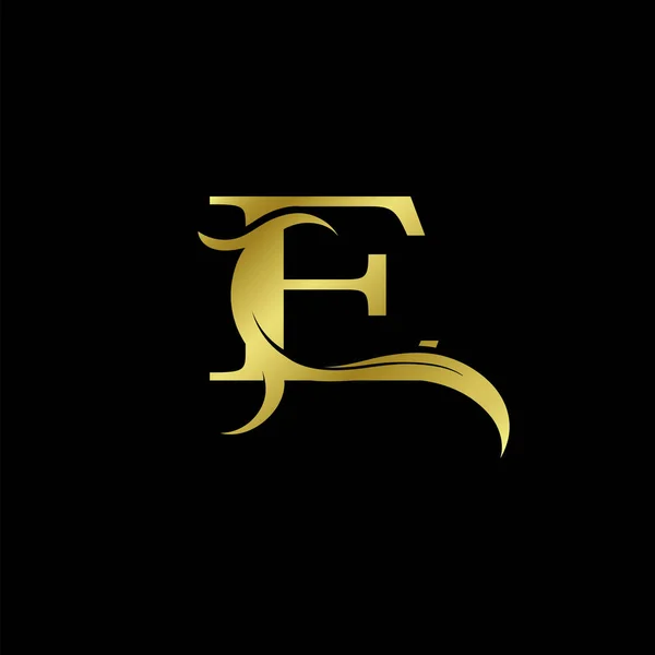 Minimalistisch Golden Letter Logo Luxe Alfabet Vector Design Stijl — Stockvector