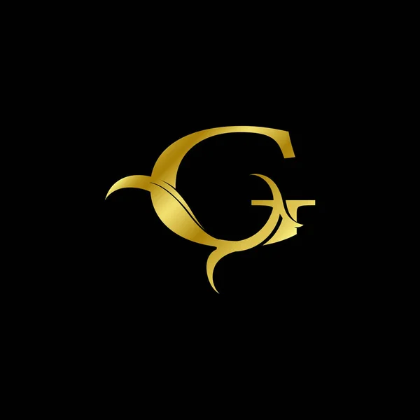 Minimalist Golden Letter Logo Luxury Alphabet Vector Design Style — 스톡 벡터