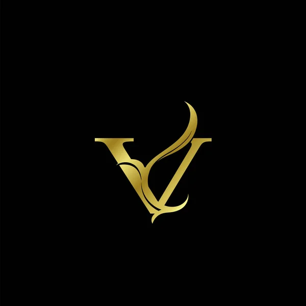 Minimalist Golden Letter Logo Luxury Alphabet Vector Design Style — Stock Vector