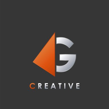 Geometrik üçgen şekilli Tekno Böl Yarım Harf G Logo Vektörü Tasarım Şablonu.