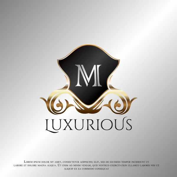 Deco Shield Luxury Logo Letter Golden Logo Icon Template Vector — 스톡 벡터