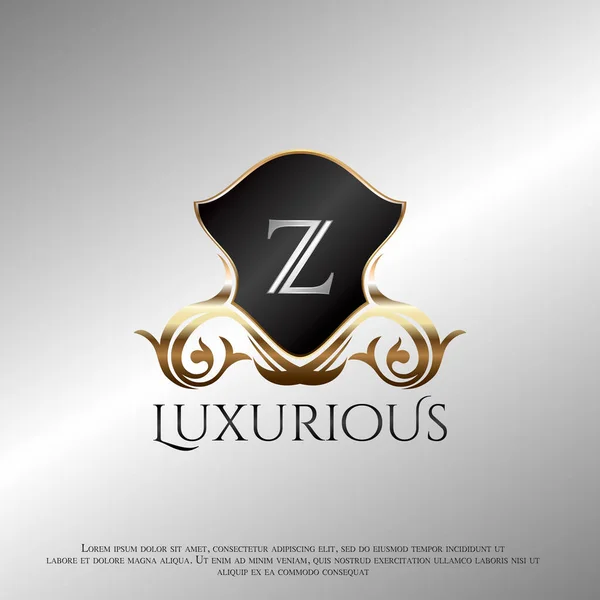 Deco Shield Luxury Logo Letter Golden Logo Ikon Sablon Vektortervezés — Stock Vector