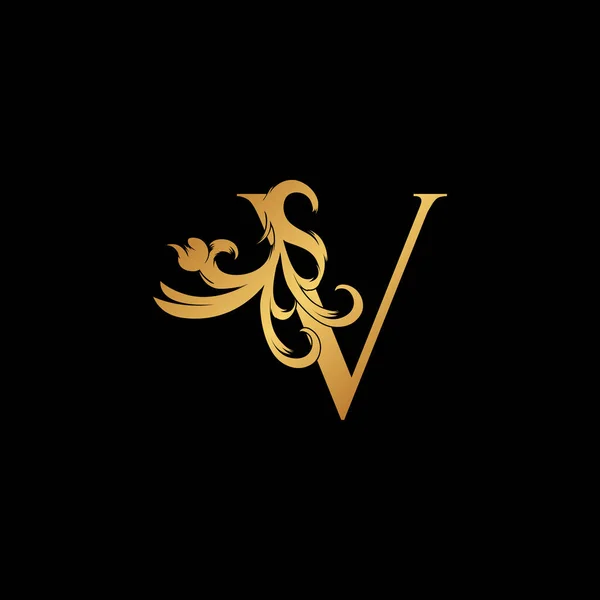 Κομψό Luxury Letter Χρυσό Λογότυπο Vector Design Αλφάβητο Γραμματοσειρά Στυλ — Διανυσματικό Αρχείο