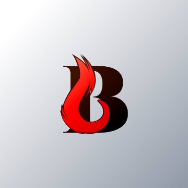 Sanat stili logo tasarım şablonunda Baş harfleri yakma B Alevi Alevi