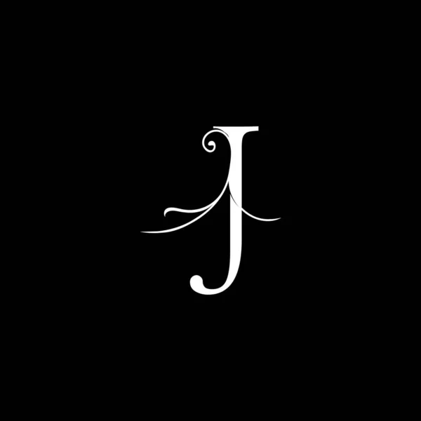 ミニマルなイニシャルJ文字高級ロゴデザイン ベクトル装飾モノグラムアルファベットフォントアートシンプルな花のスタイルで初期 — ストックベクタ