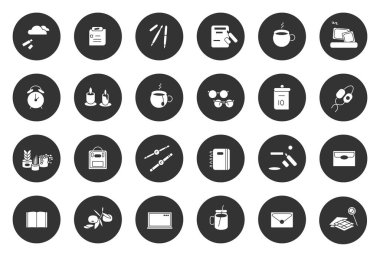 Beyaz siluet simgesi çalışma düğmesi web vektörü seti