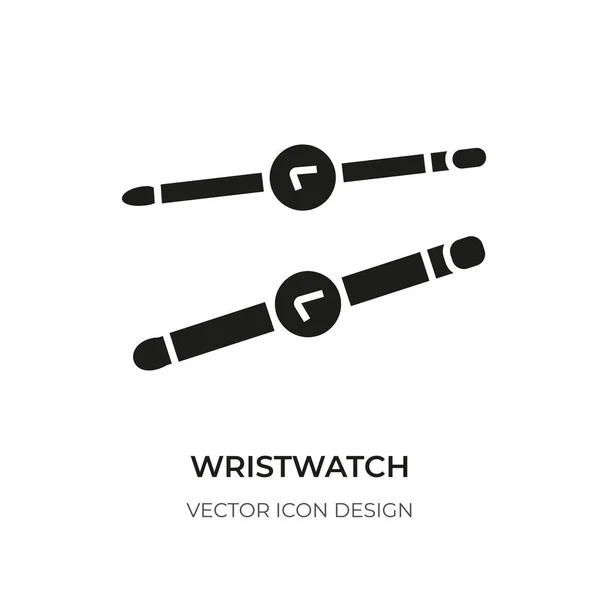 Montre-bracelet icône noire montre montre temps horloge vecteur — Image vectorielle