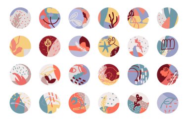 Soyut arkaplan yuvarlak kapak vektör kümesi