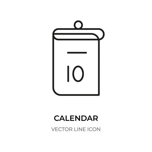 Kalender schwarze Linie Symbol Datum Zeitplan Tag Vektor — Stockvektor