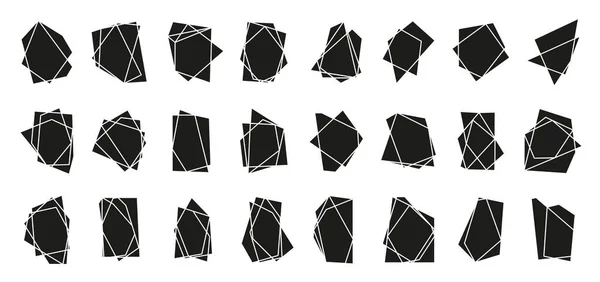 Conjunto de vector de marco geométrico abstracto negro — Archivo Imágenes Vectoriales
