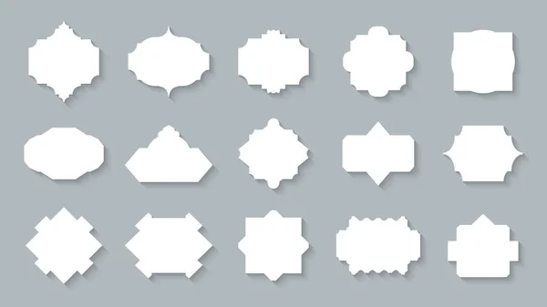 Ensemble vectoriel vintage rétro prix plat étiquettes blanches — Image vectorielle