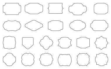 Siyah ana hatlı etiket çerçeve vintage vektör kümesi