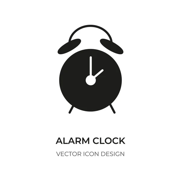 Réveil glyphe icône montre logo réveil temps vecteur — Image vectorielle