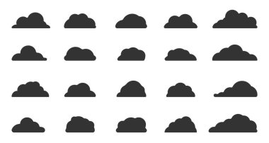 Kabartma şekilli bulut ikonu hava kabarcığı vektörü seti