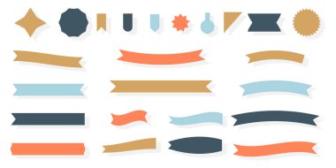 Sanatsal şerit düz set boş retro kaset satışı vektörü