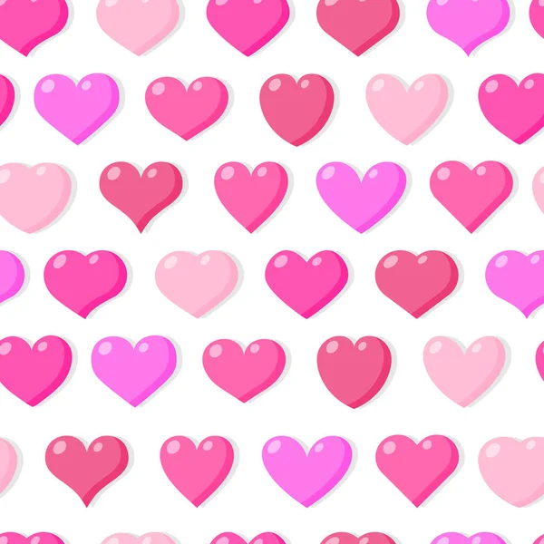 Rosa hjärta kärlek romantisk sömlös mönster vektor — Stock vektor