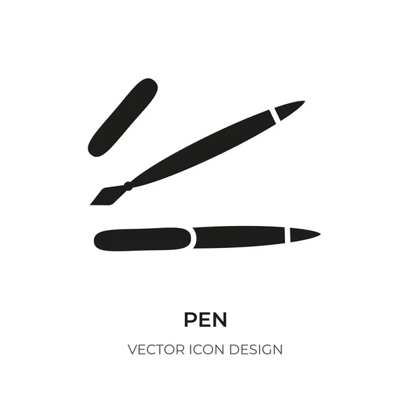 Glyphe stylo icône logo signe numérique outil encre vecteur — Image vectorielle