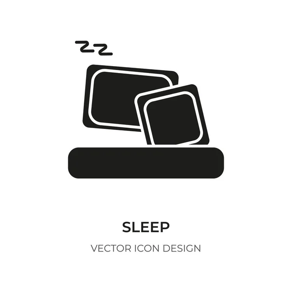 Sommeil glyphe icône oreiller repos logo relax sieste vecteur — Image vectorielle