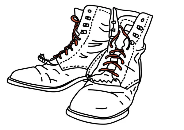 Hand Drawn Vector Illustration Stylish Shoes White — Stockový vektor