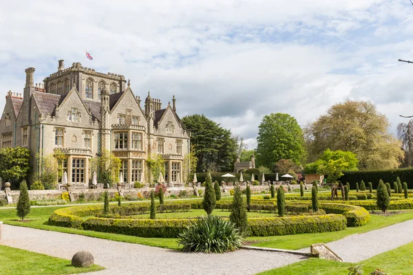 Casa Senhorial Com Grande Jardim Costwold Inglaterra Bela Casa Pedra — Fotografia de Stock