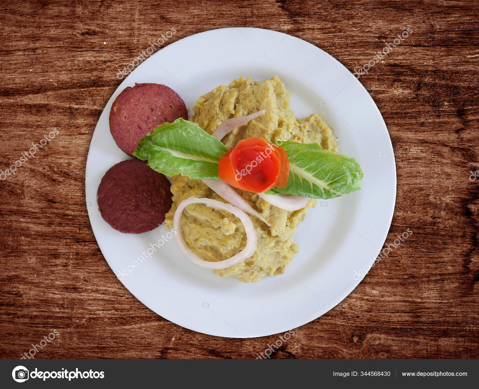 Mangu Dominicano Mangu Dominicano Puré Plátano Con Salami Platano Fufu