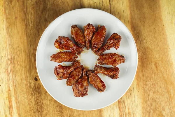Spicy Chicken Wings Bbq Sauce — Stockfoto