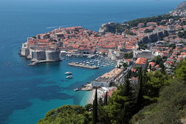 Hırvatistan 'ın eski Dubrovnik kentinin manzarası.