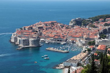 Hırvatistan 'ın eski Dubrovnik kentinin manzarası.