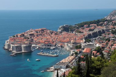 Hırvatistan 'ın eski Dubrovnik kentinin manzarası.