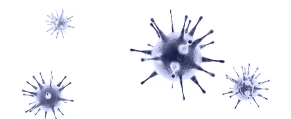 Microscopic View Influenza Virus Cells Illustration Médicale — Photo