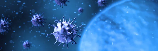 Mikroskopisk Visning Influenzavirusceller Medicinsk Illustration - Stock-foto