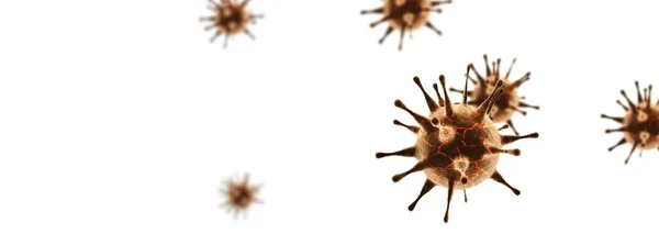 Grip Virüsü Hücrelerinin Mikroskobik Görüntüsü Boyutlu Tıbbi Illüstrasyon — Stok fotoğraf