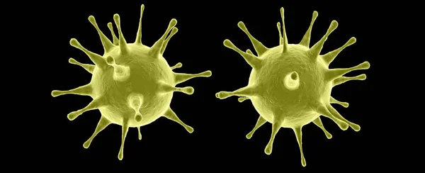 Микроскопический Взгляд Клетки Вируса Гриппа Медицинская Иллюстрация — стоковое фото